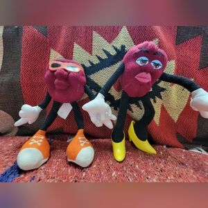 Set Of 2 California Raisins Plush - 1988